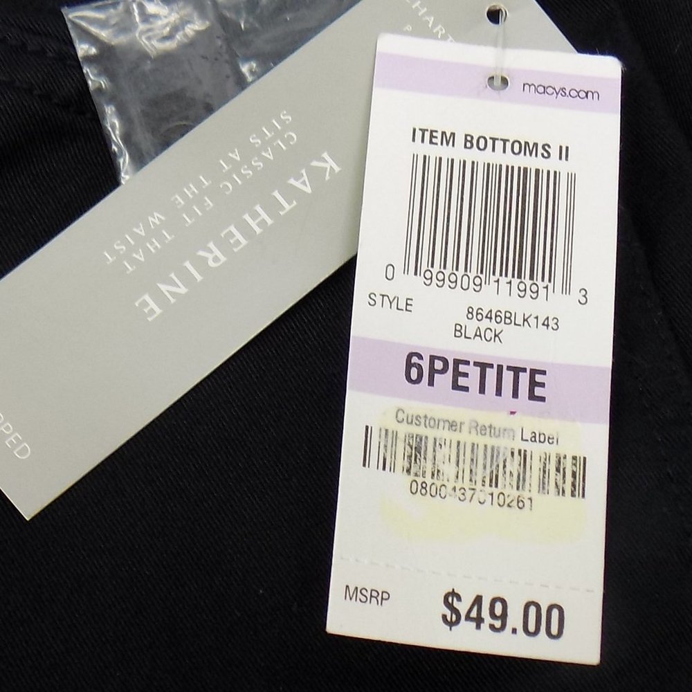 Charter Club Katherine Fit Cropped Petite Black Capri Size 6P NWT - Picture 7 of 8